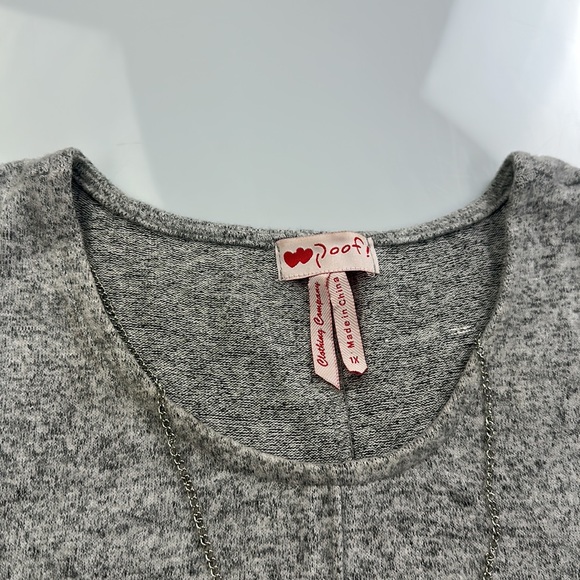 Poof! Grey Sleeveless Brushed French Terry A-Line Dress Y15-6 - Picture 3 of 4